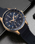 Maserati SFIDA Chronograph Blue Dial Blue Rubber Strap Watch For Men - R8871640004