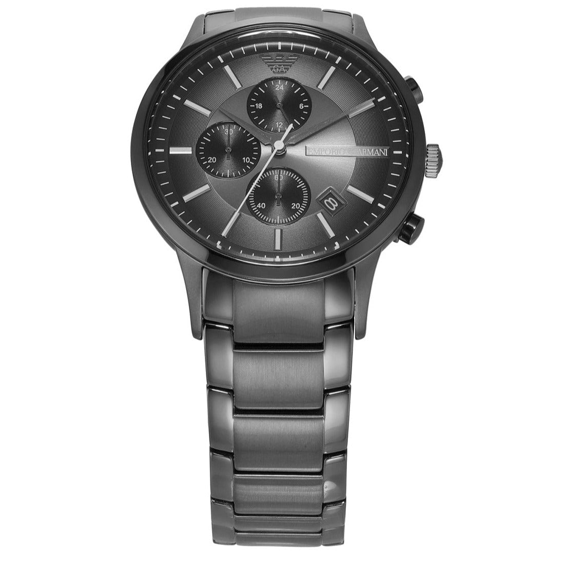 Emporio Armani Analog Chronograph Black Dial Black Steel Strap Watch For Men - AR11531