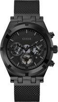 Guess Continental Chronograph Black Dial Black Mesh Strap Watch For Men - GW0582G3