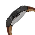 Guess Rigor Analog Black Dial Brown Leather Strap Watch For Men - W0040G8