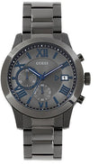 Guess Atlas Quartz Grey Dial Grey Steel Strap Watch For Men - W0668G2