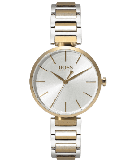 Hugo Boss Allusion Quartz Silver Dial Two Tone Steel Strap Watch For Women - 1502417