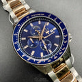 Maserati SFIDA Chronograph Blue Dial Two Tone Steel Strap Watch For Men - R8873640012