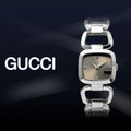 Gucci G Gucci Brown Dial Silver Steel Strap Watch For Women - YA125503