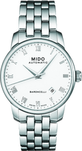 Mido Baroncelli II Automatic White Dial Silver Steel Strap Watch For Men - M8600.4.26.1