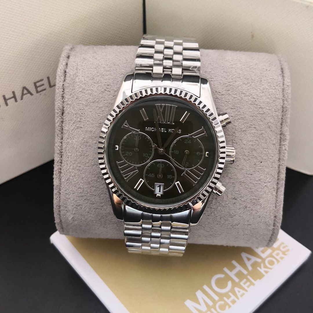 Michael Kors Lexington Quartz Green Dial Silver Steel Strap Watch For Women - MK6222