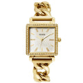 Guess Vanity Diamonds Silver Dial Gold Steel Strap Watch for Women - W1030L2