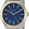 Armani Exchange Nico Quartz Blue Dial Two Tone Steel Strap Watch For Men - AX2332