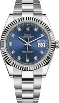 Rolex Datejust 41 Oyster Blue Dial Two Tone Oystersteel & White Gold Strap Watch for Men - M126334-0015