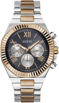 Guess Equity Multifunction Black Dial Two Tone Steel Strap Watch For Men - GW0703G4