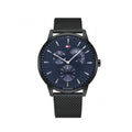 Tommy Hilfiger Brad Quartz Blue Dial Black Mesh Bracelet Watch For Men - 1710392