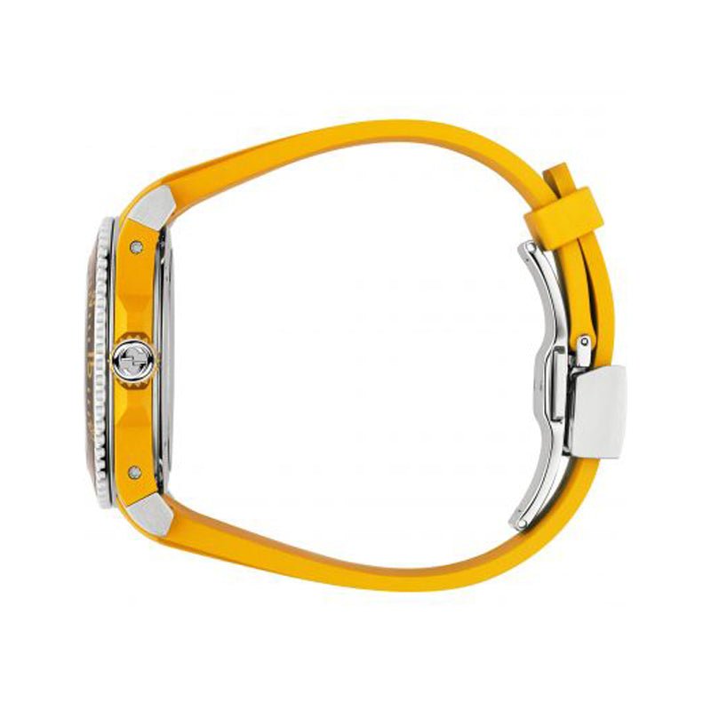 Gucci Dive Tiger Yellow Dial Yellow Rubber Strap Watch For Men - YA136317