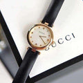 Gucci Diamantissima Mother of Pearl Dial Black Leather Strap Watch for Women - YA141404