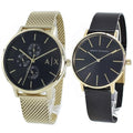 Armani Exchange Cayde Chronograph Black Dial Gold Mesh Strap Watch For Men - AX2715