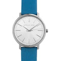 Michael Kors Jaryn Quartz Silver Dial Blue Leather Strap Watch For Women - MK2495