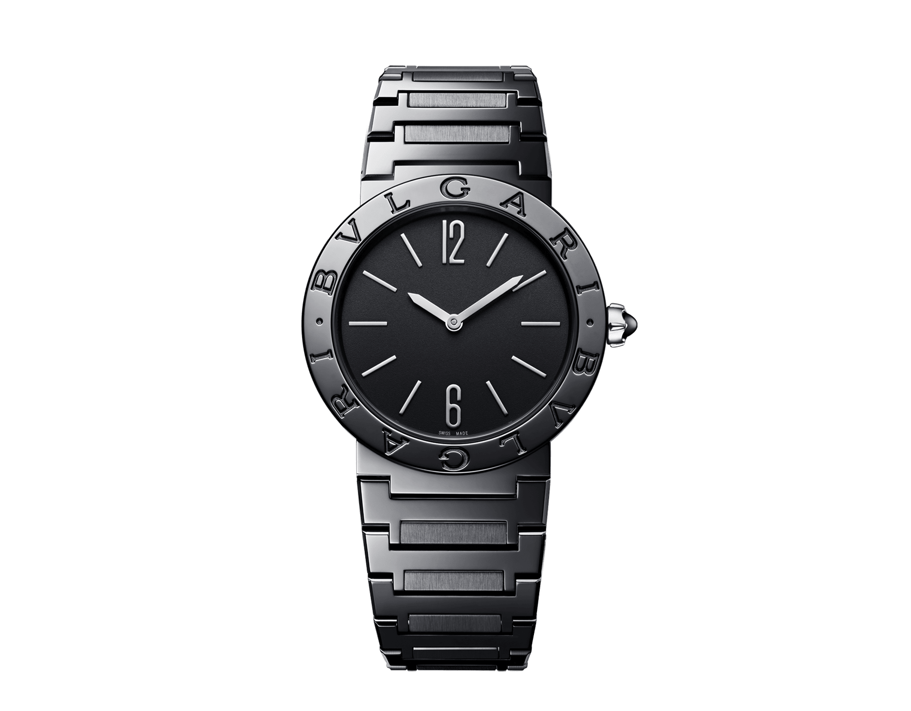 Bvlgari Bvlgari Lady Black Dial Black Steel Strap Watch for Women - BVLGARI103557