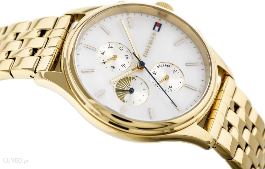 Tommy Hilfiger Whitney Chronograph Quartz Mother of Pearl White Dial Gold Steel Strap Watch For Women - 1782121