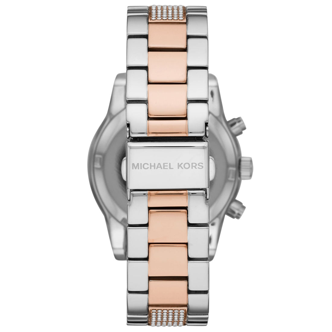 Michael Kors Ritz Chronograph White Dial Two Tone Steel Strap Watch For Women - MK6651