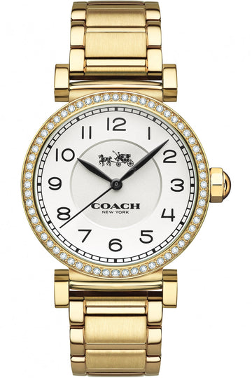 Coach Madison White Dial Gold Steel Strap Watch for Women - 14502397