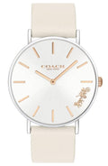 Coach Perry White Dial White Leather Strap Watch for Women - 14503117