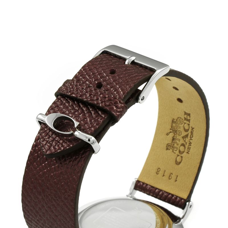 Coach Perry White Dial Brown Leather Strap Watch for Women - 14503154