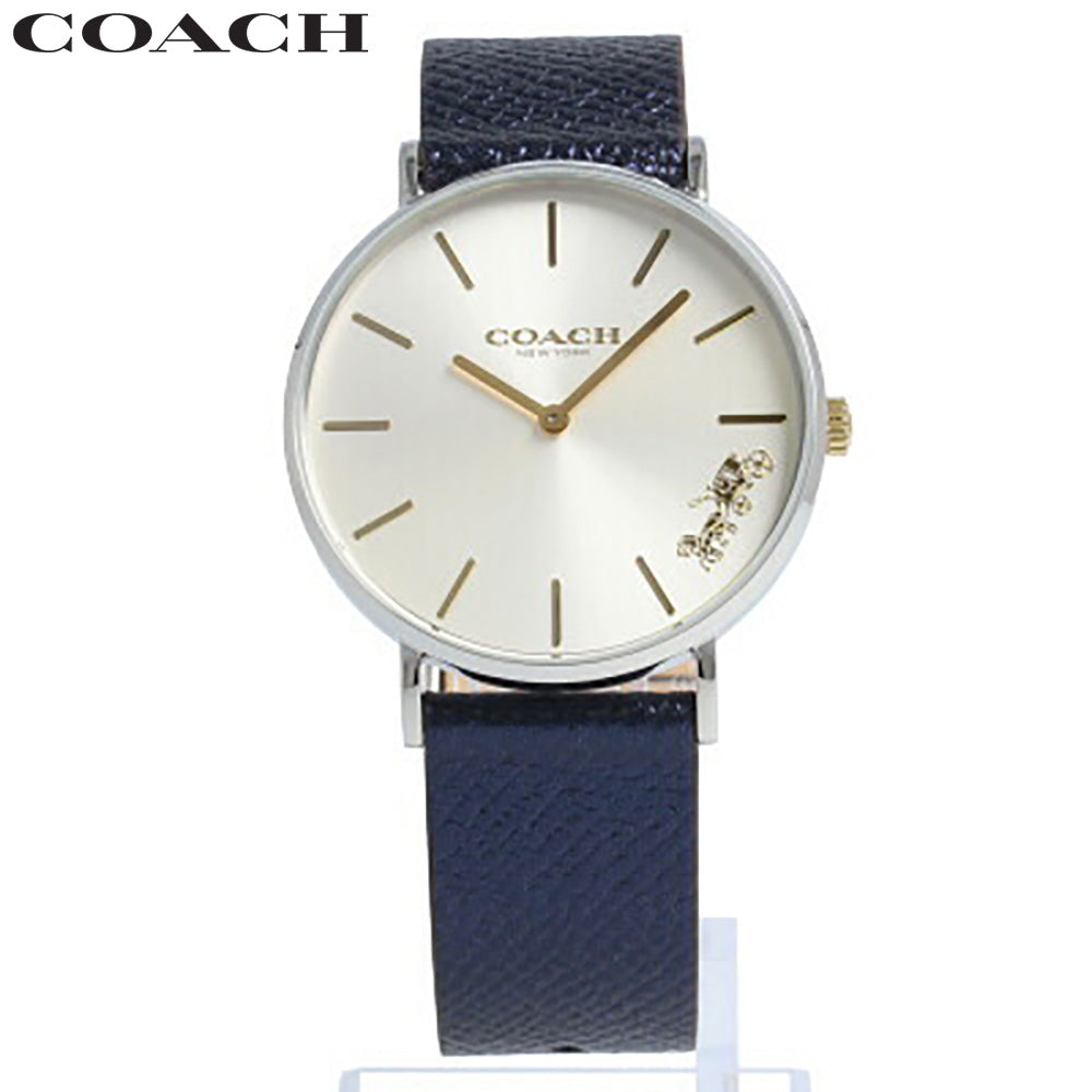 Coach Perry White Dial Blue Leather Strap Watch for Women - 14503156