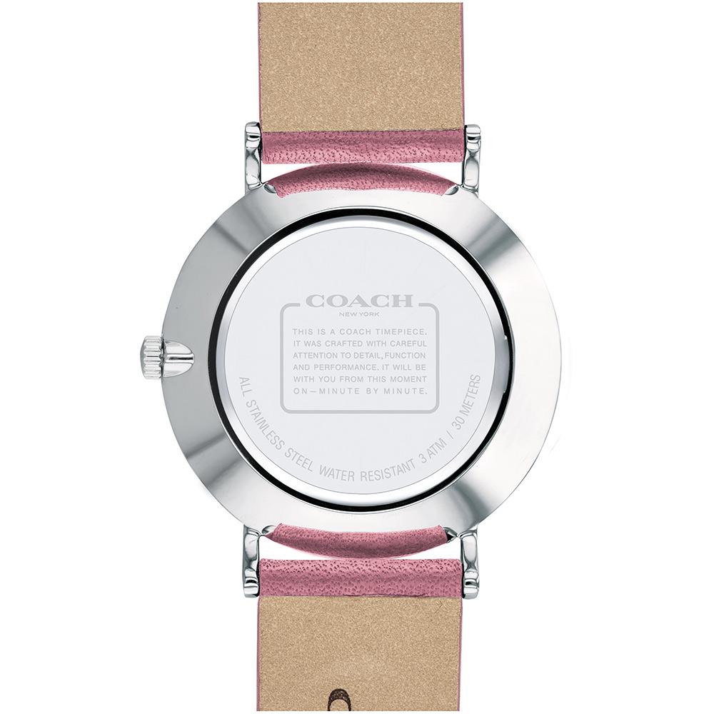 Coach Perry White Dial Pink Leather Strap Watch for Women - 14503243