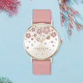 Coach Perry Silver Dial Pink Leather Strap Watch For Women - 14503325