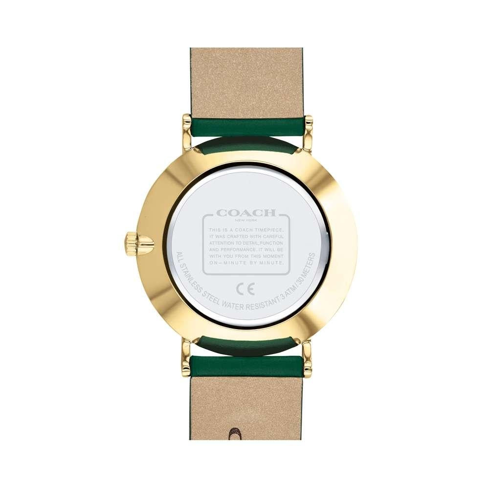 Coach Perry Green Dial Green Leather Strap Watch for Women - 14503383-C