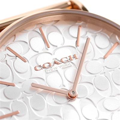 Coach Perry Silver Dial Rose Gold Mesh Bracelet Watch for Women - 14503386