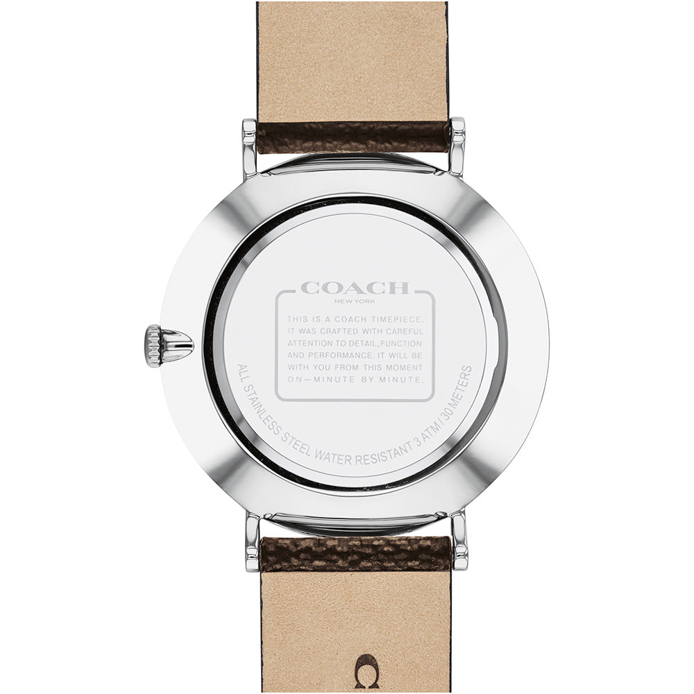 Coach Charles Black Dial Brown Leather Strap Watch for Women - 14602156