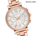 Michael Kors Sofie Chronograph Quartz White Dial Rose Gold Steel Strap Watch For Women - MK6576