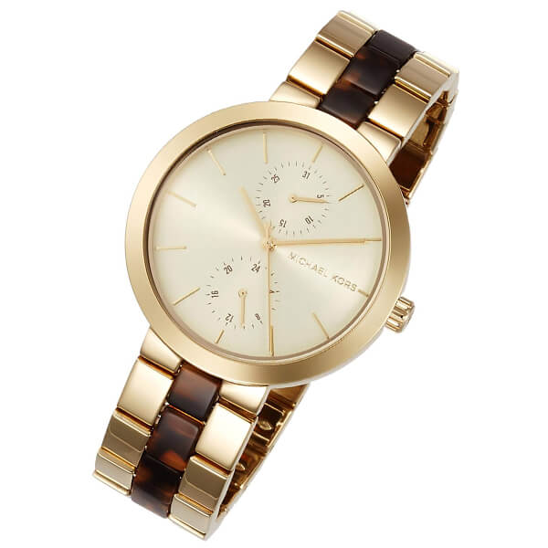 Michael Kors Garner Multifunction Gold Dial Two Tone Steel Strap Watch For Women - MK6471