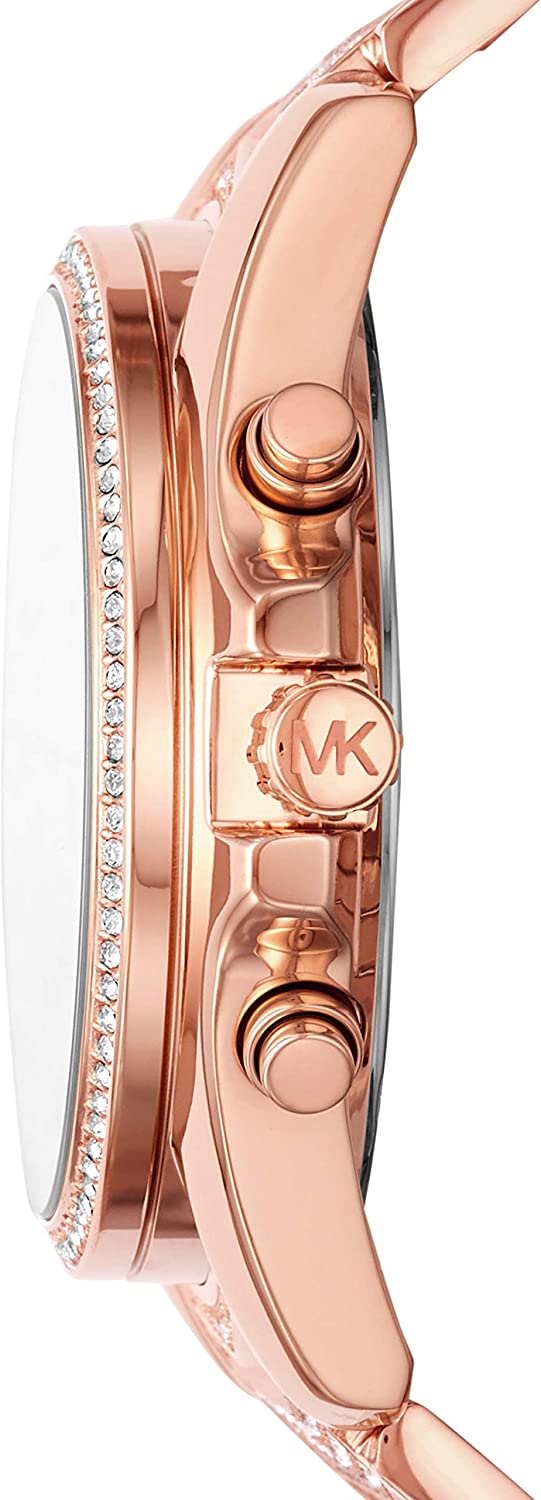 Michael Kors Whitney Chronograph Rose Gold Dial Rose Gold Steel Strap Watch For Women - MK6730