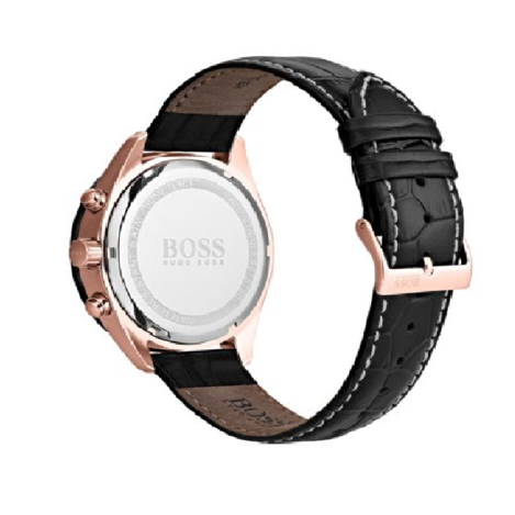 Hugo Boss Talent Chronograph Black Dial Black Leather Strap Watch For Men - 1513580