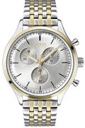 Hugo Boss Companion Silver Dial Two Tone Mesh Bracelet Watch for Men - 1513654