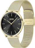 Hugo Boss Horizon Quartz Black Dial Gold Mesh Bracelet Watch For Men - 1513735