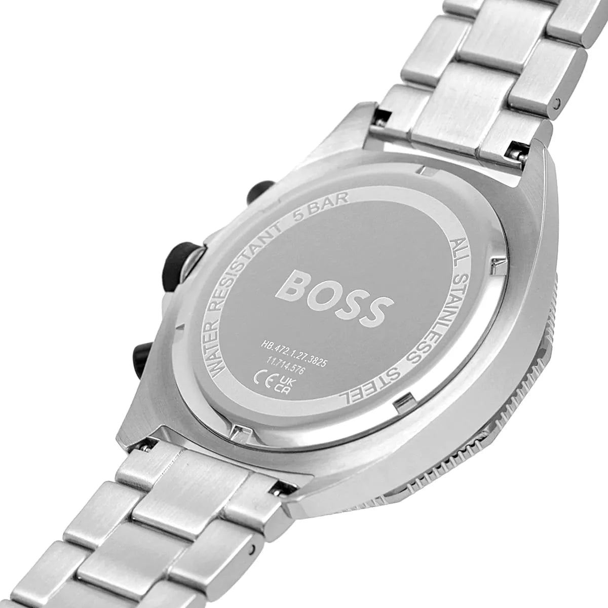 Hugo Boss Energy Chronograph Black Dial Silver Steel Strap Watch For Men - 1513971