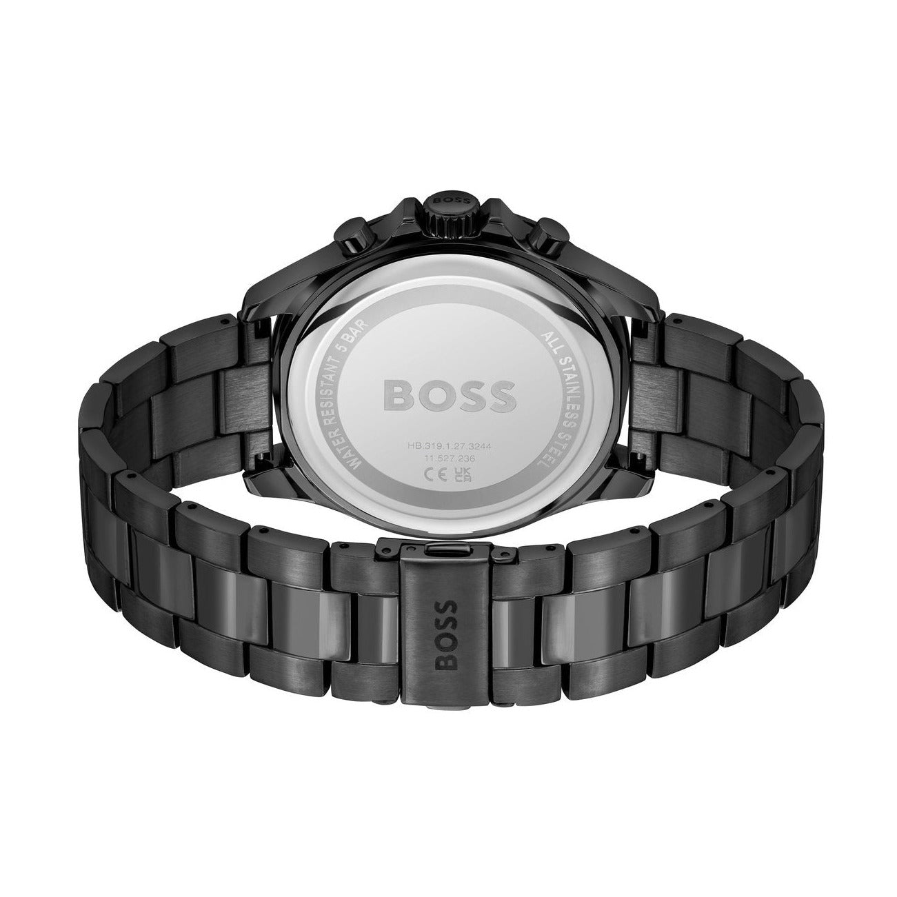 Hugo Boss Troper Chronograph Grey Dial Grey Steel Strap Watch For Men - 1514058