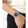 Hugo Boss Troper Chronograph Blue Dial Silver Steel Strap Watch For Men - 1514069