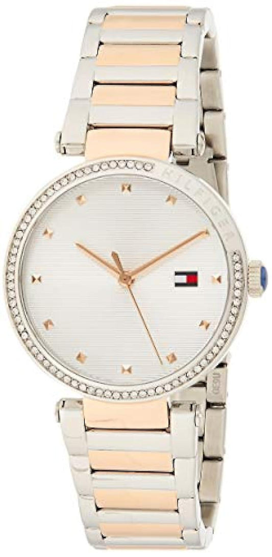 Tommy Hilfiger Lynn Quartz White Dial Two Tone Steel Strap Watch For Women - 1782236