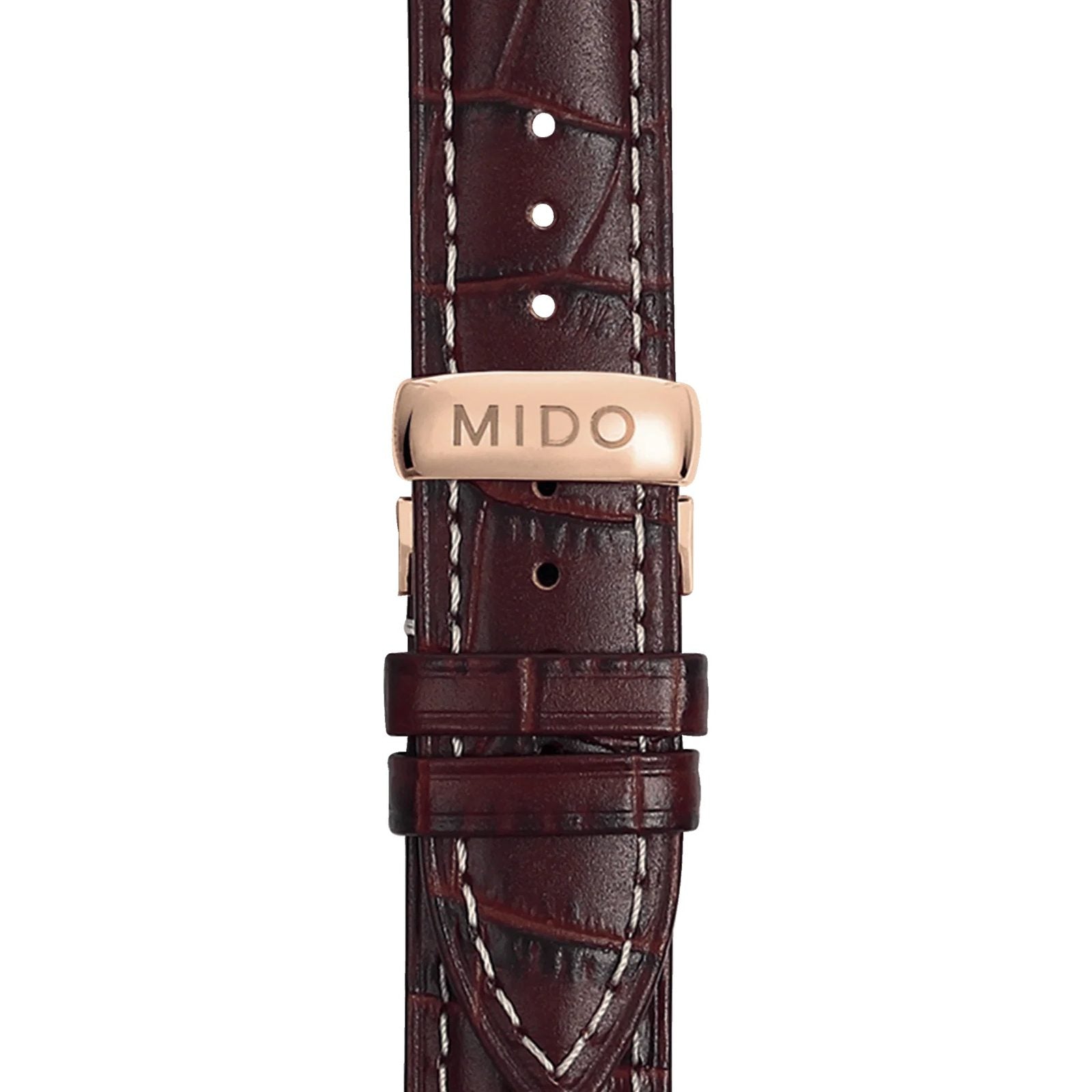 Mido Baroncelli III Automatic Silver Dial Brown Leather Strap Watch For Men - M8600.2.21.8