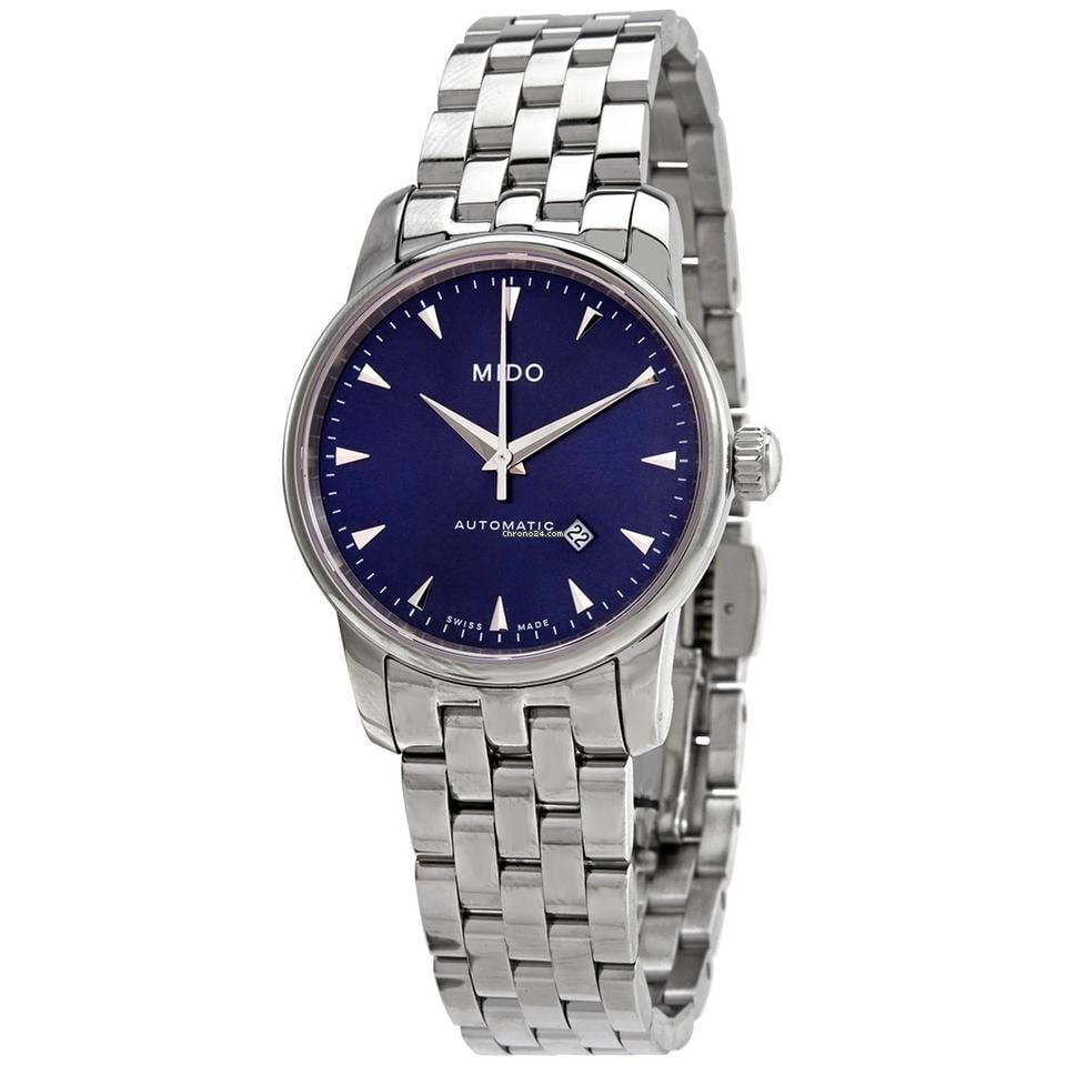 Mido Baroncelli II Automatic Blue Dial Silver Steel Strap Watch For Men - M8600.4.15.1