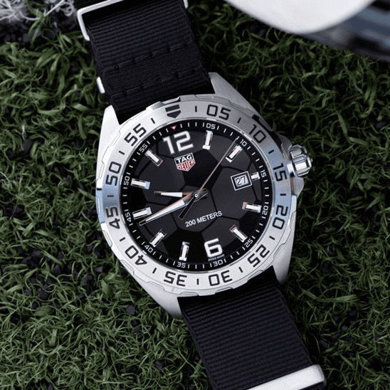 Tag Heuer Formula 1 Quartz Black Dial Black NATO Strap Watch for Men - WAZ1015.FC8198