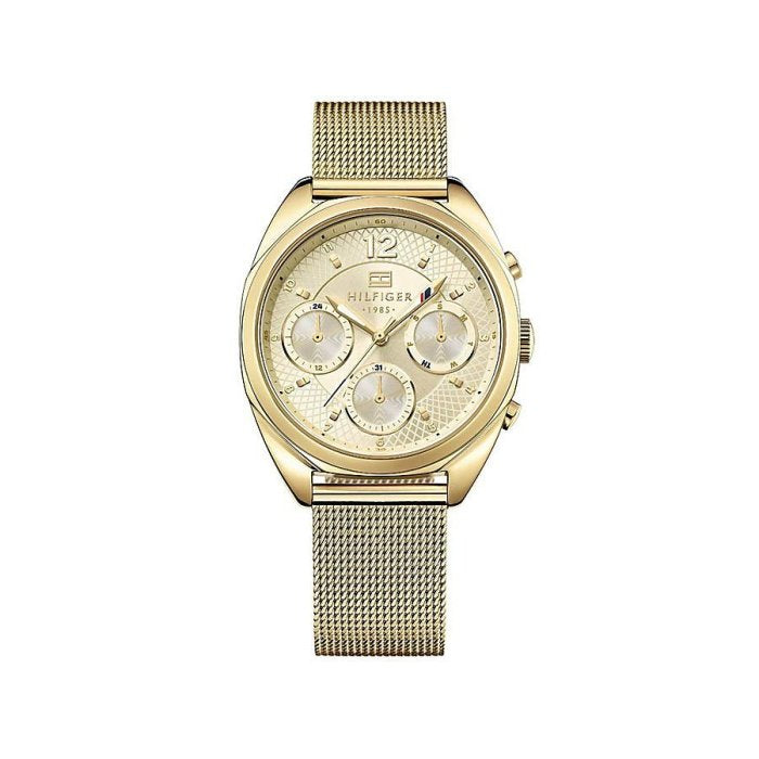 Tommy Hilfiger Mia Gold Dial Gold Mesh Bracelet Watch for Women - 1781488