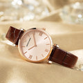 Emporio Armani Classic Quartz Pink Dial Brown Leather Strap Watch For Women - AR1911