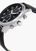 Guess Exec Chronograph Quartz Black Dial Black Leather Strap Watch for Men - W0076G1