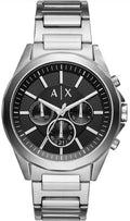 Armani Exchange Drexler Chronograph Black Dial Silver Steel Strap Watch for Men - AX2600