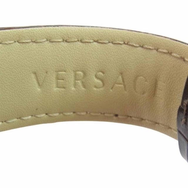 Versace V-Ray Chronograph Quartz Black Dial Brown Leather Strap Watch For Men - VEDB00318