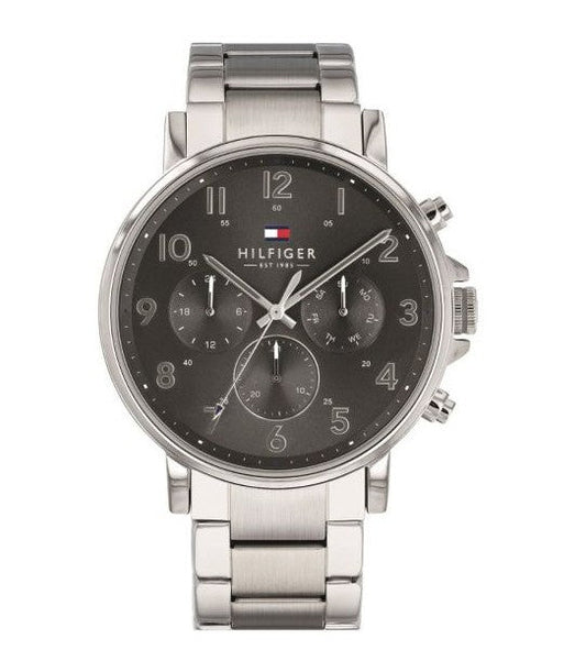 Tommy Hilfiger Chronograph Grey Dial Silver Steel Strap Watch for Men - 1710382